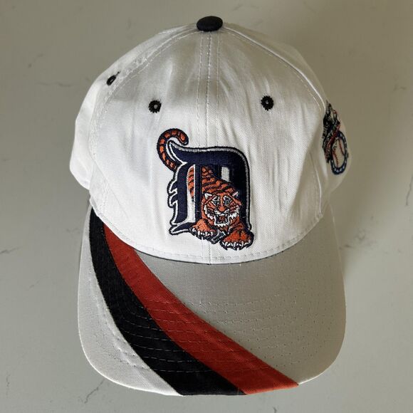 Vintage Detroit Tigers Hat Cap Snap Back White Gray MLB Baseball Starter 90s - Picture 10 of 10